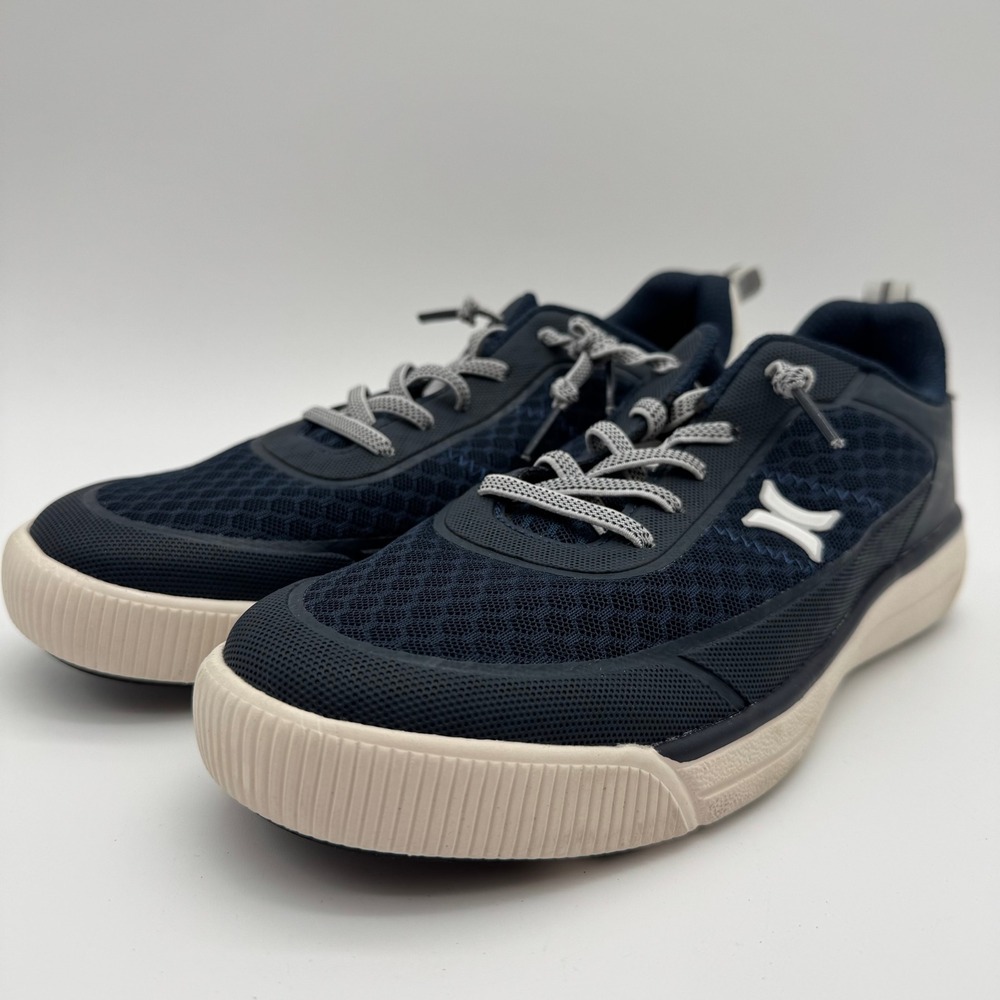 Hurley Exeter Mens Navy‎ Blue White Mesh Bungee Lace Sneakers Shoes Size 8M